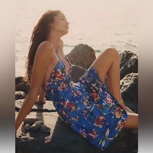 NWT Anthropologie size S mini dress in blue floral
